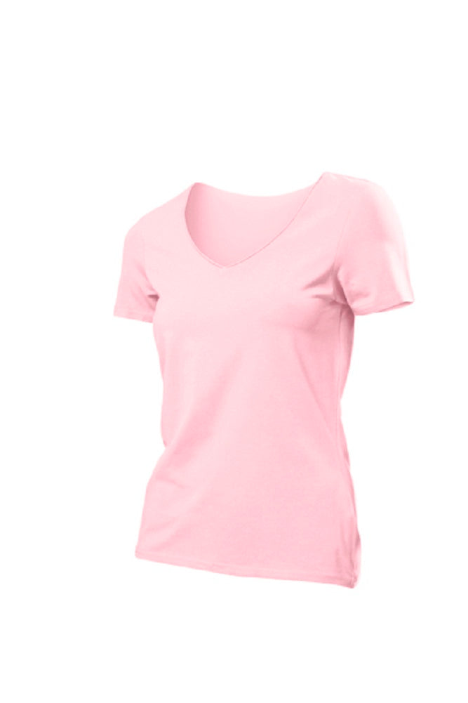 Hanes 2420 Plain Silky Feel Cotton Ladies V-Neck TasTy T-Shirt
