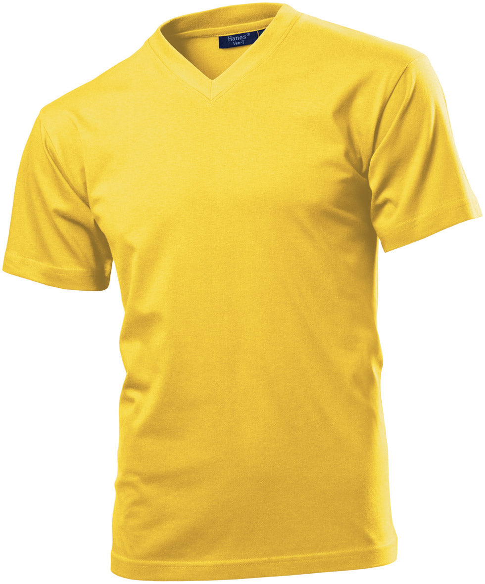 Hanes 5164 Mens Cotton Summer Weight Short Sleeve Vee V-Neck Tee T-Shirt Tshirt