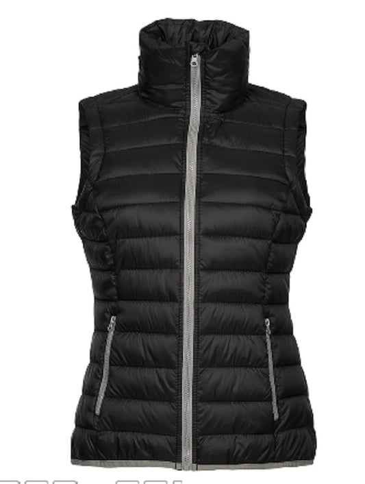 Stedman Active Ladies Padded Gilet with Hood [Black, Size L]
