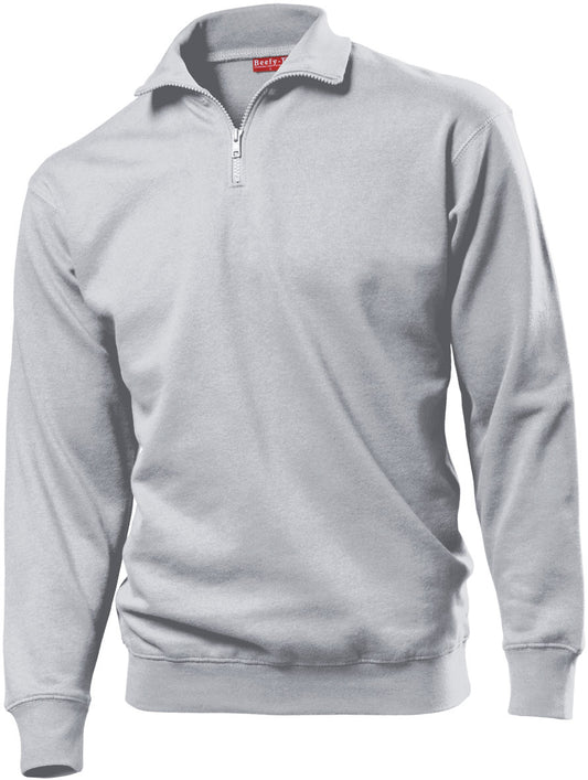 Hanes 6180 Trucker Zip Neck Sweatshirt [Grey, Medium]