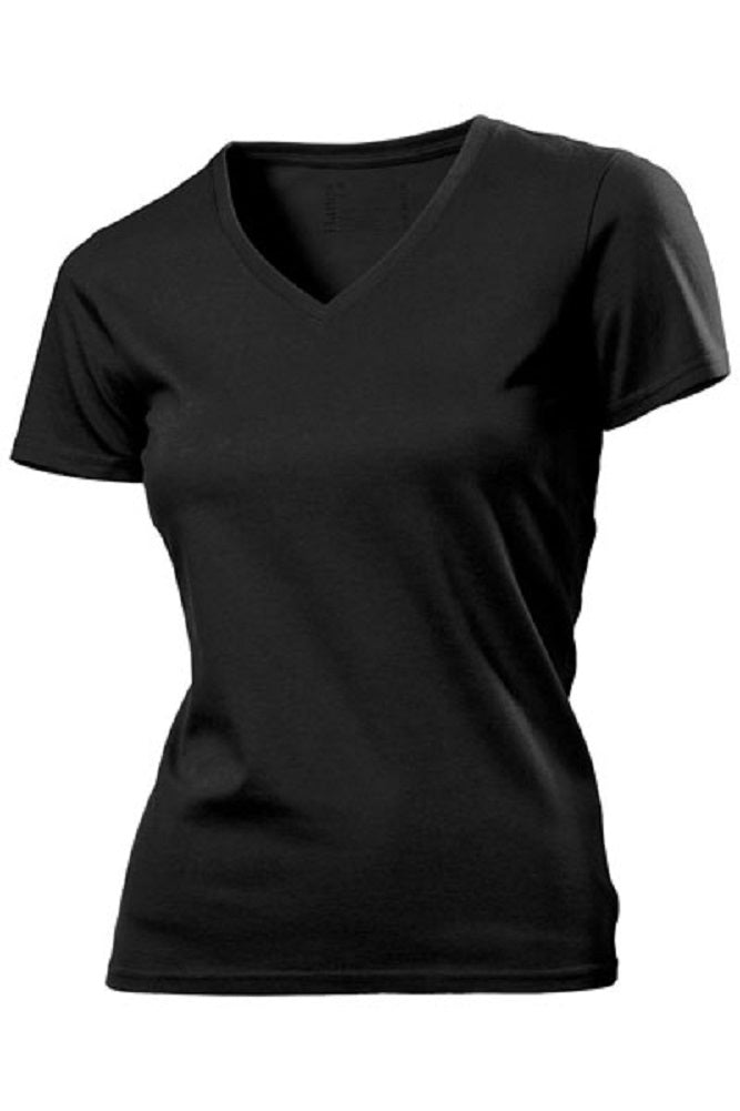 Hanes Tagless Organic Cotton Womens Womans Ladies V-Neck T-Shirt