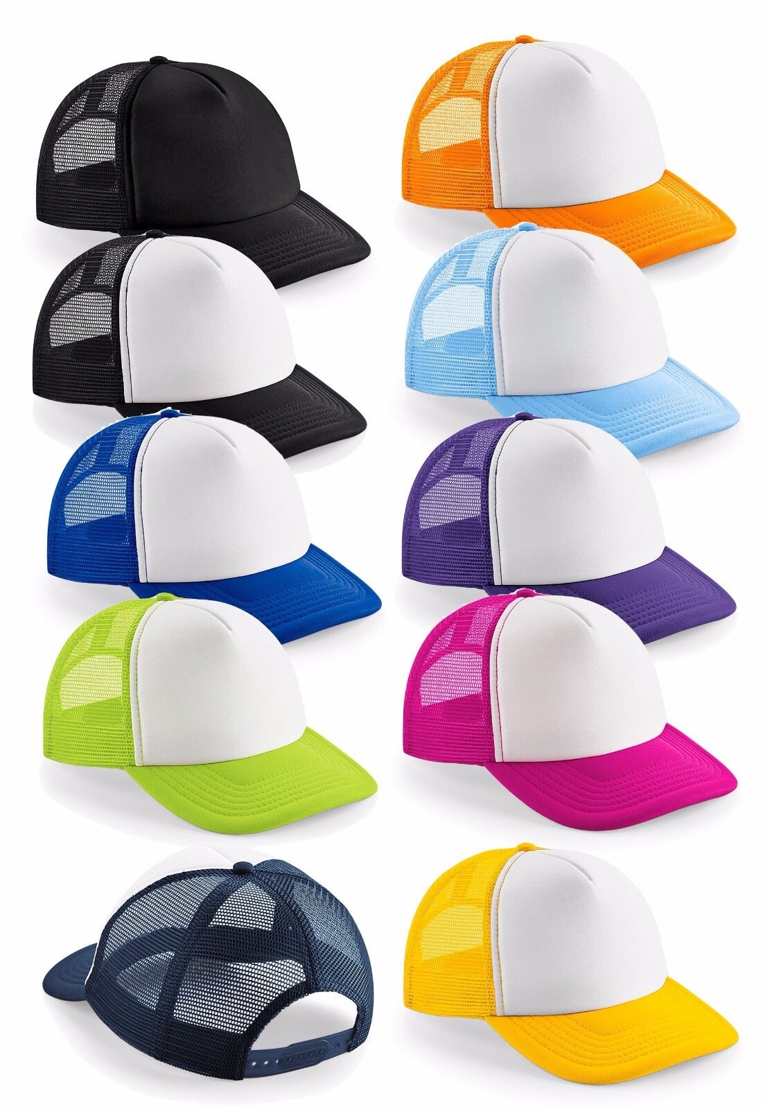Beechfield Kids Vintage Snapback Trucker Baseball Cap