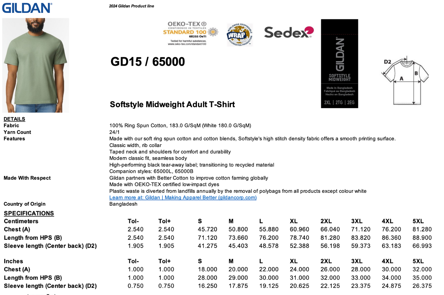 Gildan SoftStyle® Midweight Cotton T-Shirt S-5XL