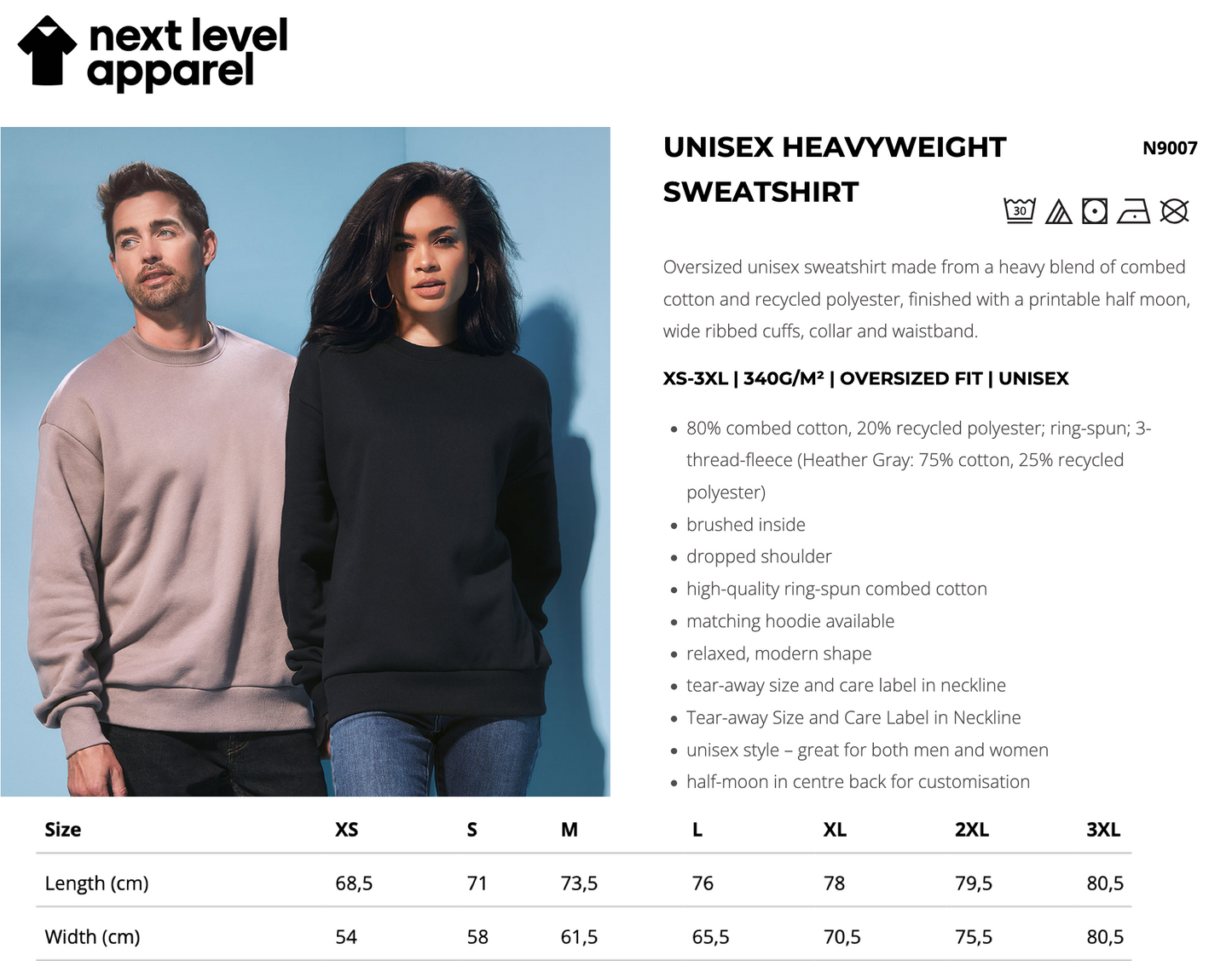Next Level Unisex Heavyweight Cotton Rich Sweatshirt
