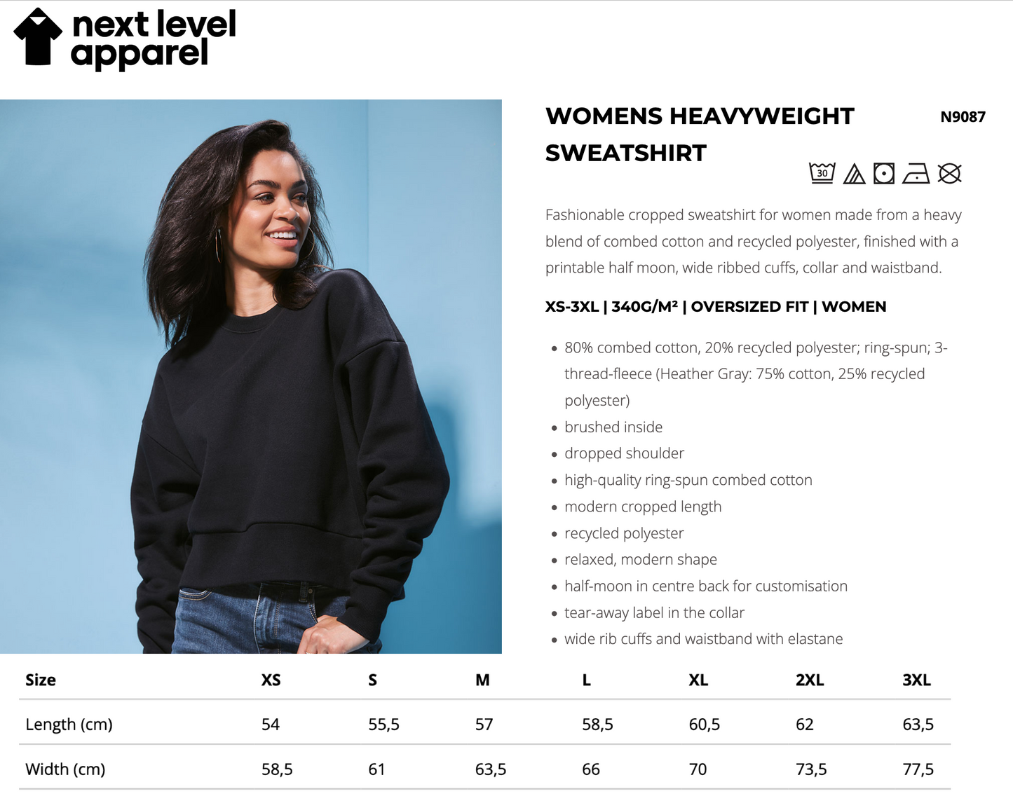 Next Level Ladies Oversized Cropped Heavyweight Sweatshirt