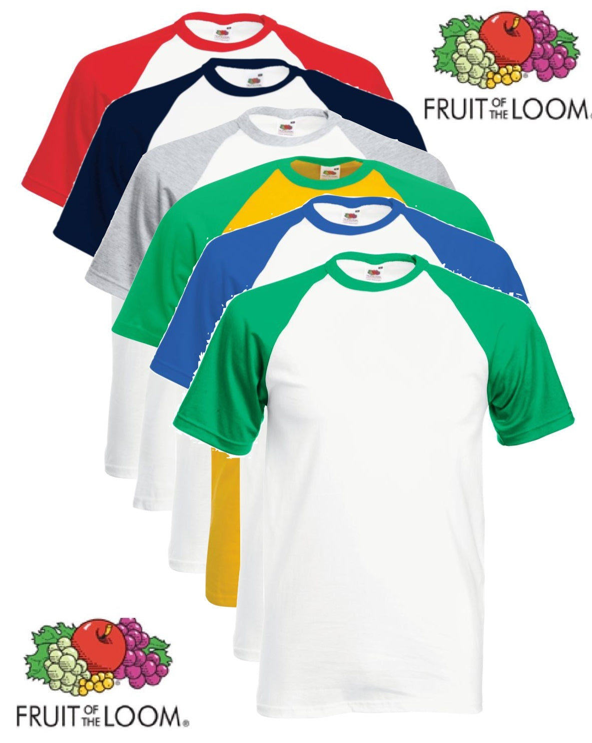 Fruit of the Loom Contrast Baseball T-Shirt
