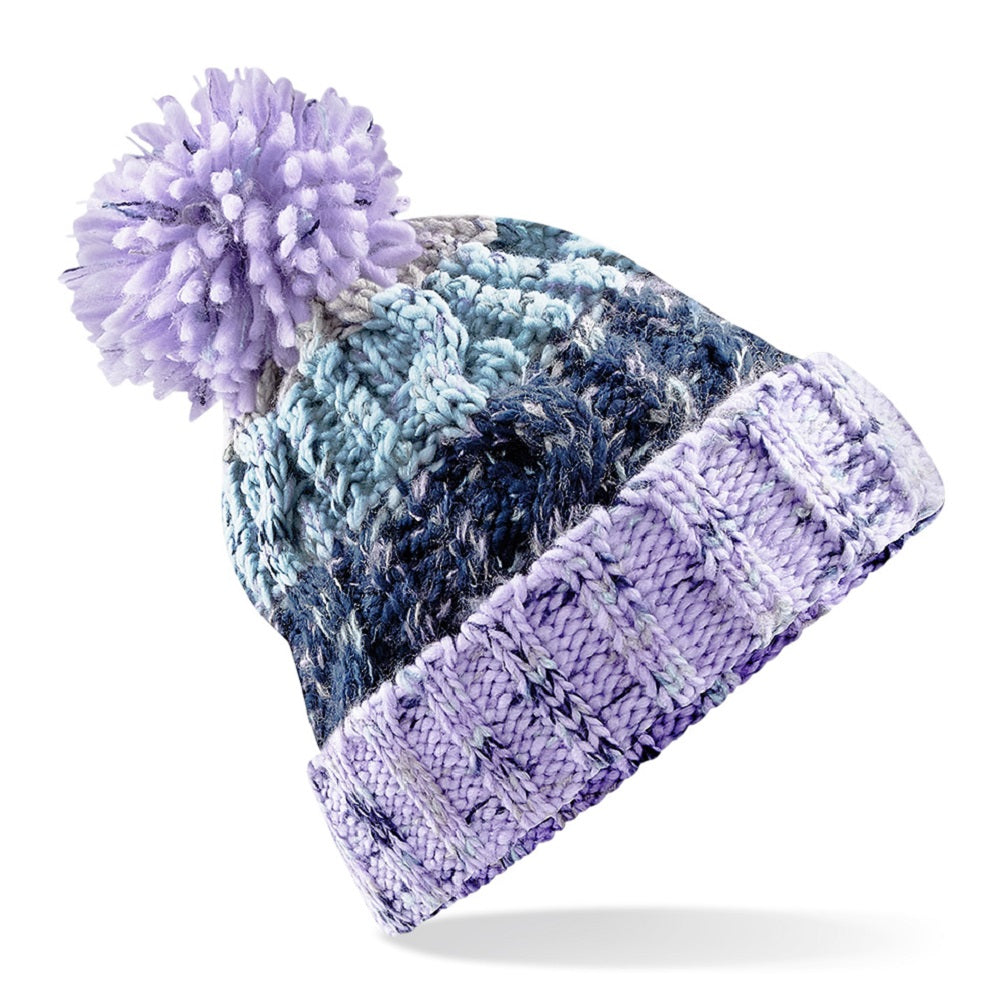 Beechfield Corkscrew Knitted Pom Pom Beanie Hat