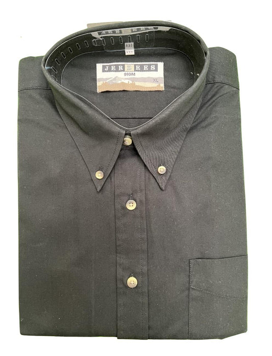 Jerzees 910M Plain Cotton Twill Long Sleeve Button Collar Shirt