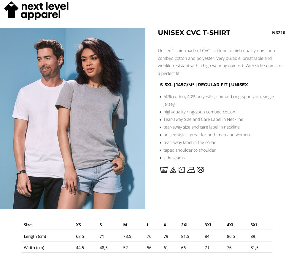 Next Level Unisex CVC Short Sleeve T-Shirt S-5XL
