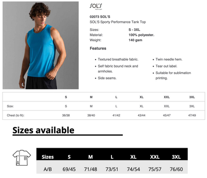 SOL'S Sporty Performance Tank Top