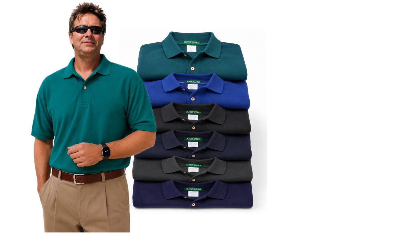 Outer Banks Superior Quality Mens Cotton Golf Polo Sports Shirt