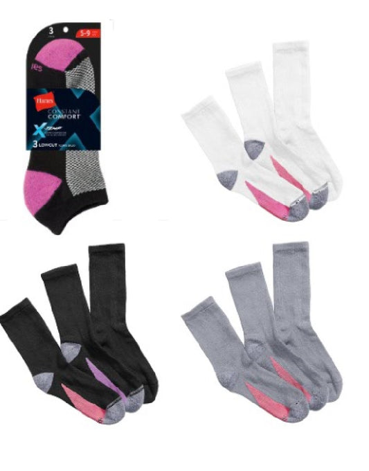 Hanes X-Temp Women`s Crew Socks Eu Size 35-40 [UK3-7]
