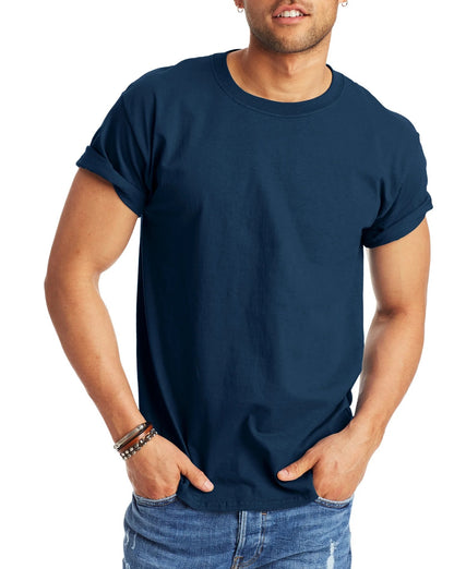 Hanes 5250 Tagless 6.1 Short Sleeve Tee [Navy Blue, XXL]