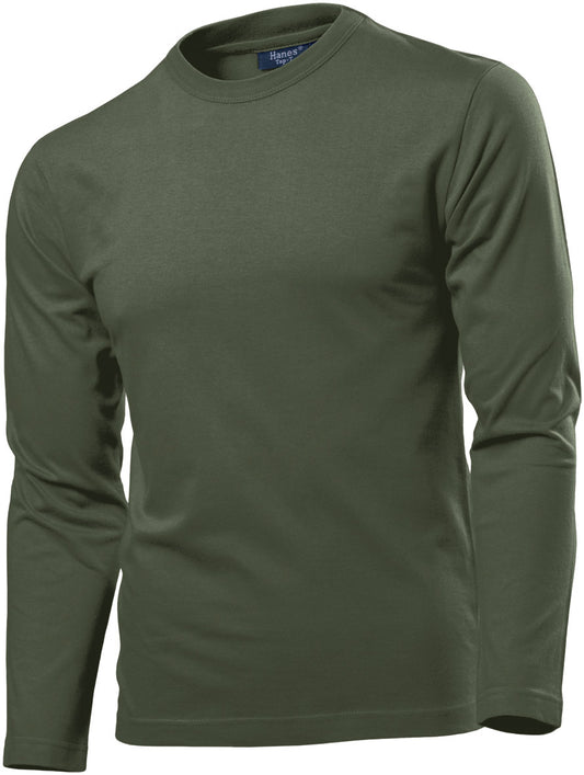 Hanes 5530 Fit-T Long Sleeve [Olive Green, Size Small]