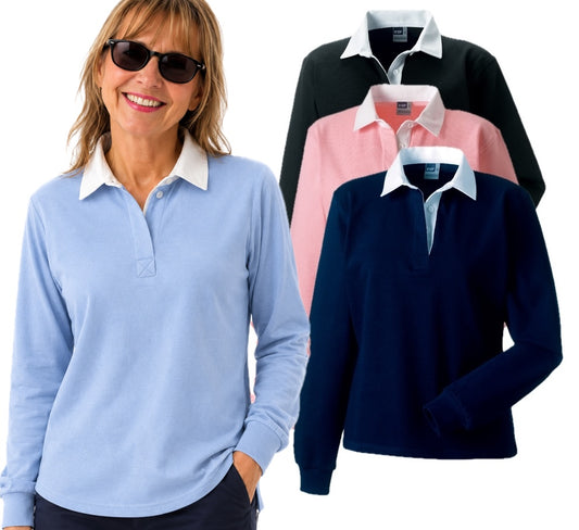 Jerzees 610F Ladies Long Sleeve Rugby Shirt