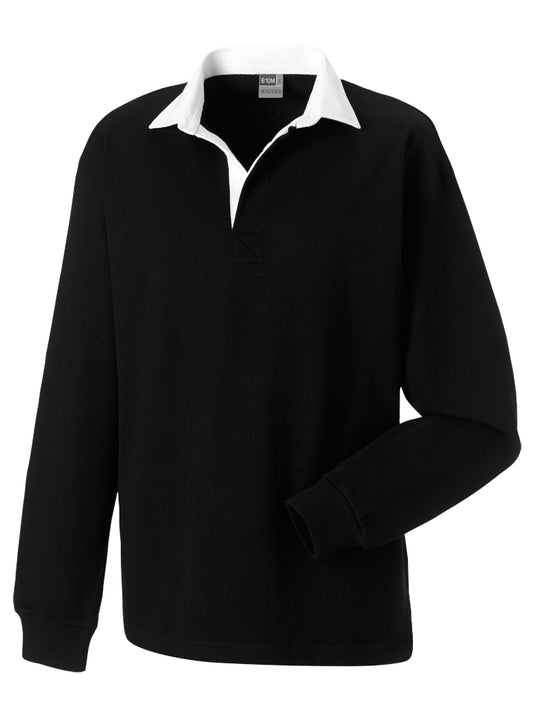 Jerzees 610M Classic Rugby Shirt [Black, Size Small]