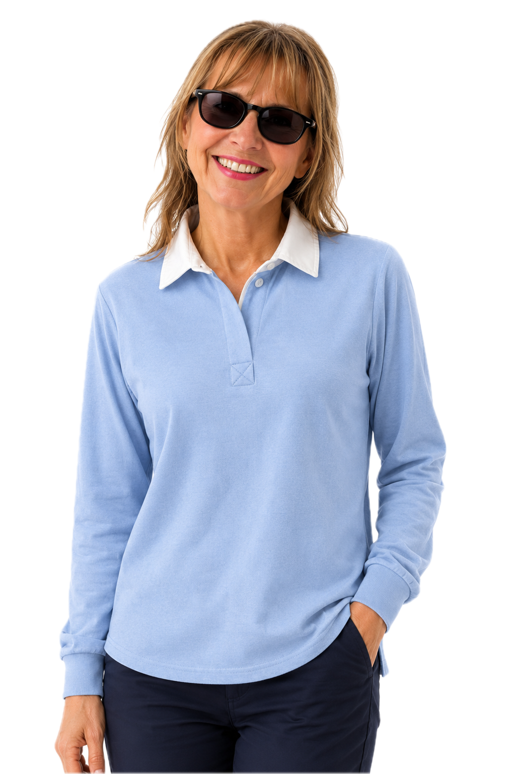 Jerzees 610F Ladies Long Sleeve Rugby Shirt