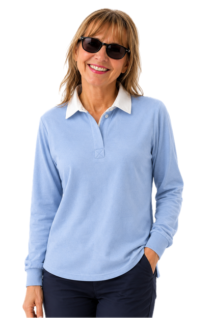 Jerzees 610F Ladies Long Sleeve Rugby Shirt