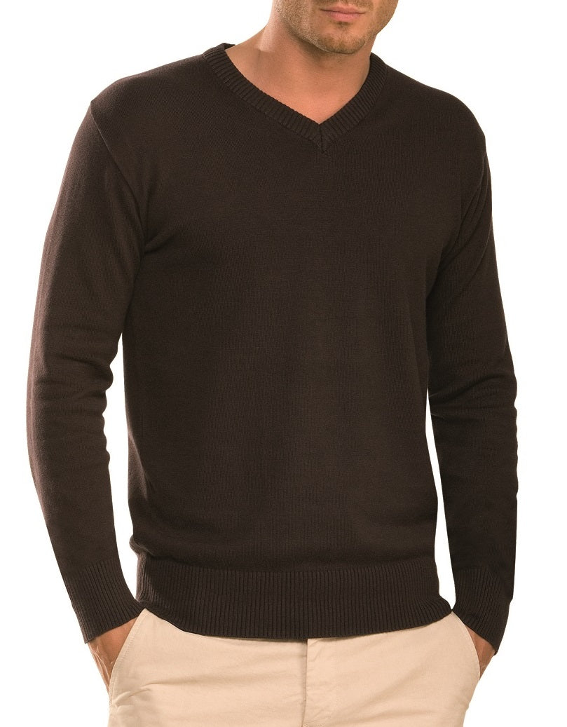 Hanes Brown V-Neck Pullover Jumper