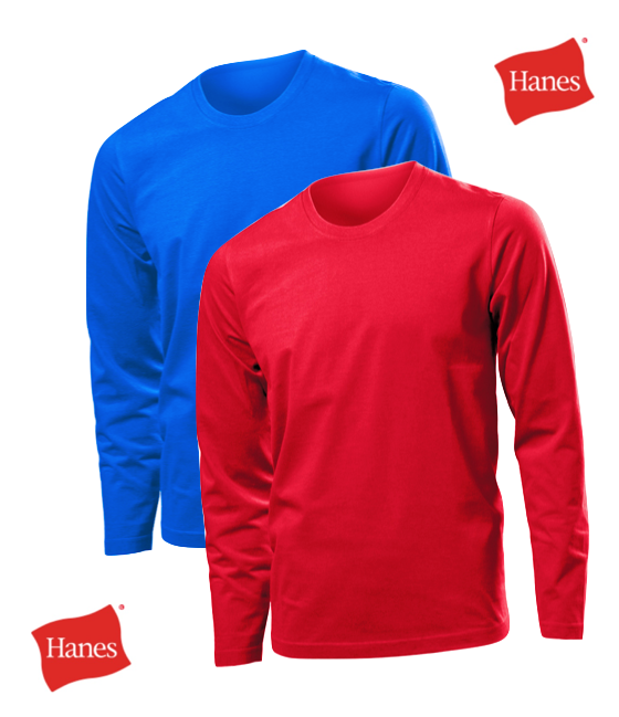 Hanes Comfortsoft Mens Plain Cotton Long Sleeve T-Shirt