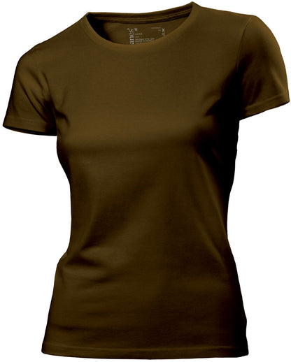 Hanes Tagless Organic Cotton Ladies Womens Crew Neck Tee T-Shirt No Logo