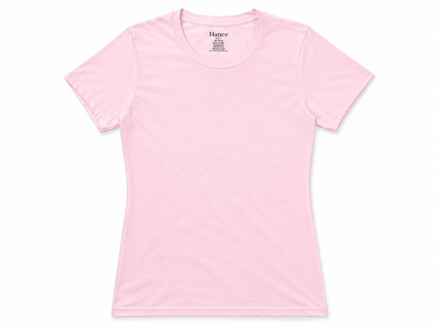 Hanes Tagless Organic Cotton Ladies Womens Crew Neck Tee T-Shirt No Logo