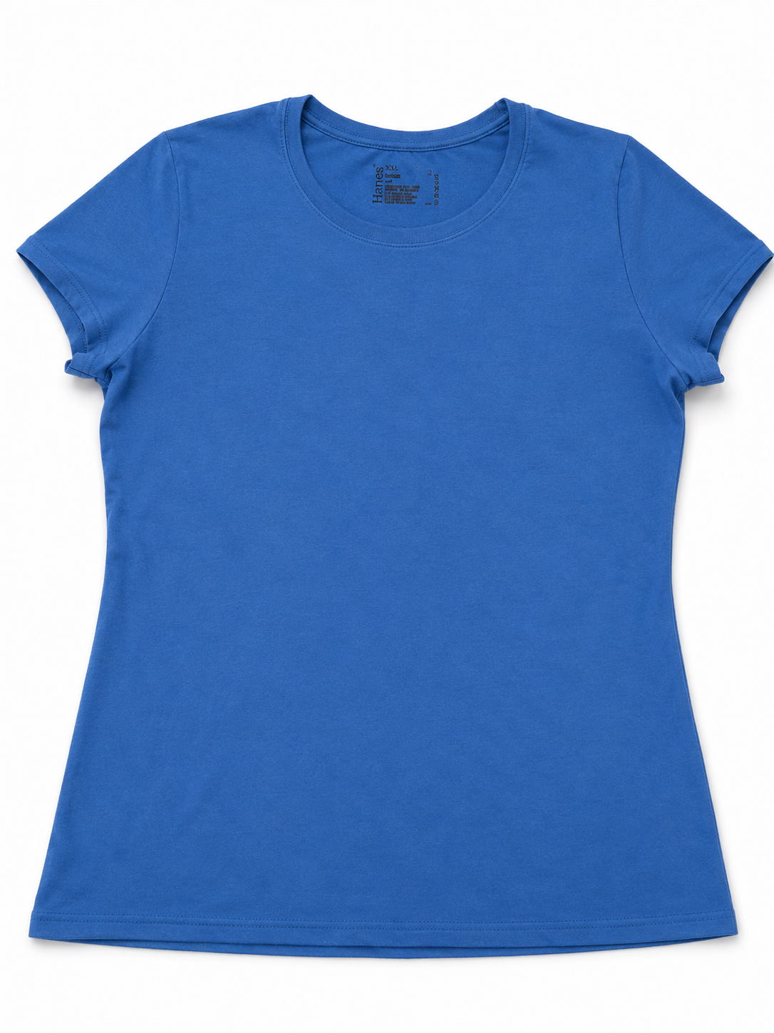Hanes Tagless Organic Cotton Ladies Womens Crew Neck Tee T-Shirt No Logo