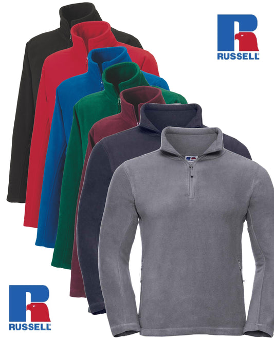 Russell Zip Neck Fleece Pullover Top