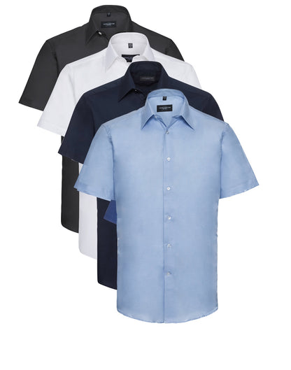 Russell Collection Short Sleeve Tailored Oxford Shirt