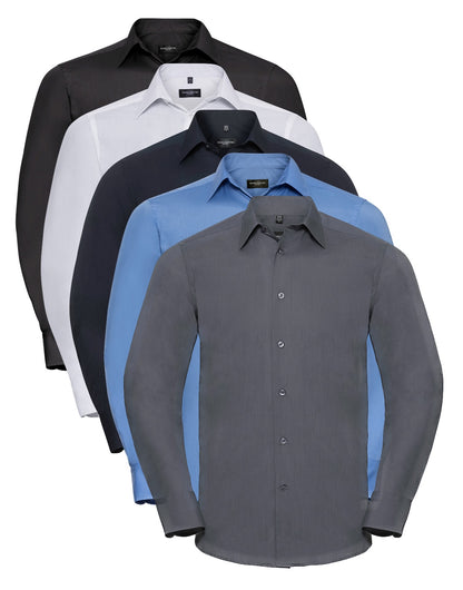 Russell Collection Long Sleeve Tailored Poplin Shirt