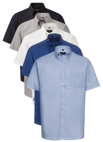 Russell Collection Short Sleeve Easy Care Oxford Shirt