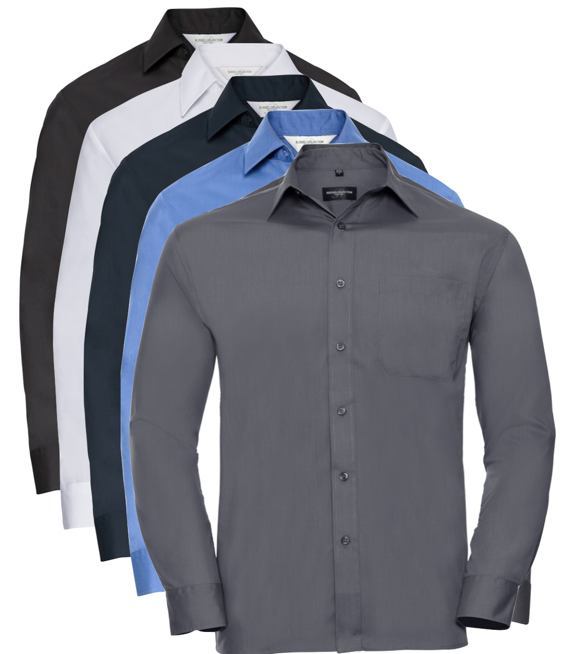 Russell Collection Long Sleeve Easy Care Poplin Shirt