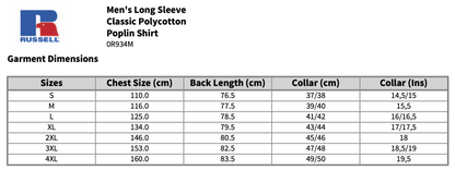 Russell Collection Long Sleeve Easy Care Poplin Shirt