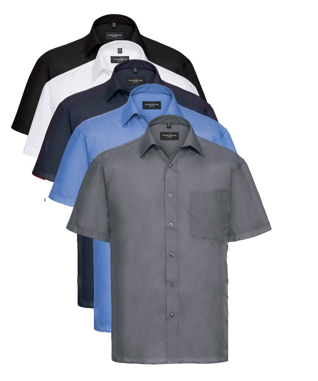 Russell Collection Short Sleeve Easy Care Poplin Shirt