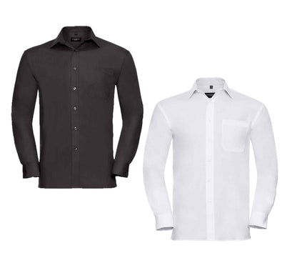 Russell Collection Long Sleeve Easy Care Cotton Poplin Shirt