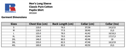 Russell Collection Long Sleeve Easy Care Cotton Poplin Shirt