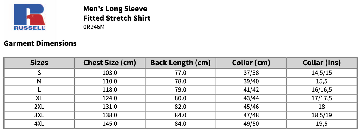 Russell Long Sleeve Easy Care Fitted Shirt