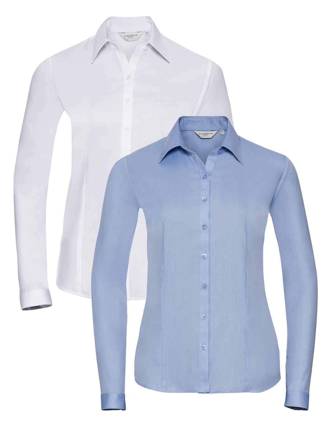 Russell Collection Ladies Long Sleeve Herringbone Shirt