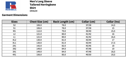 Russell Collection Long Sleeve Herringbone Shirt