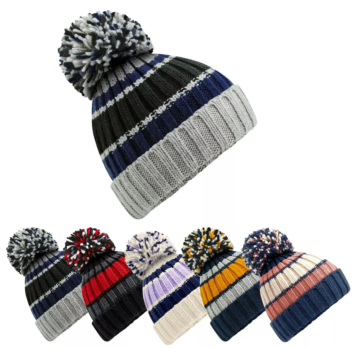 Beechfield Hygge Striped Beanie