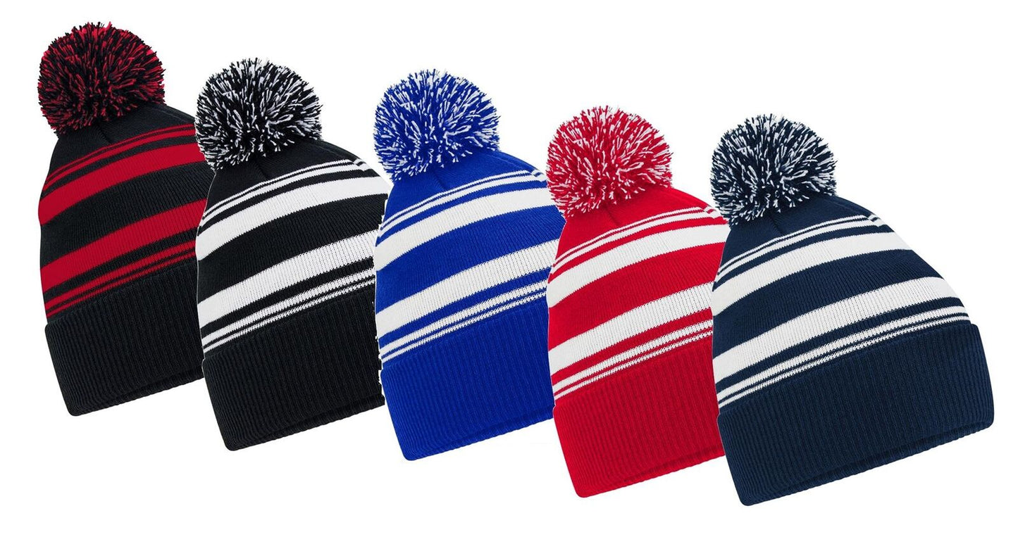 Beechfield Striped Fan Beanie Hat