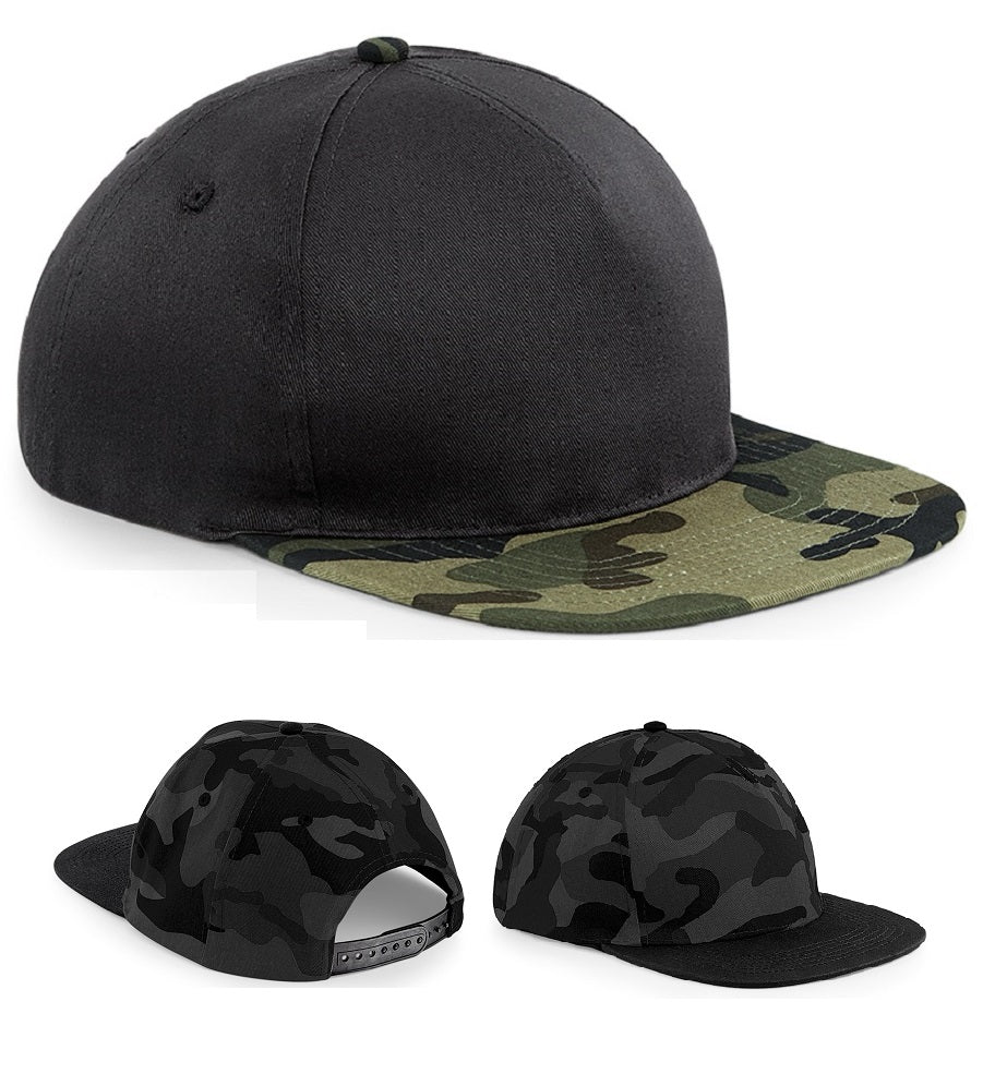 Beechfield Camo Snapback Baseball Cap