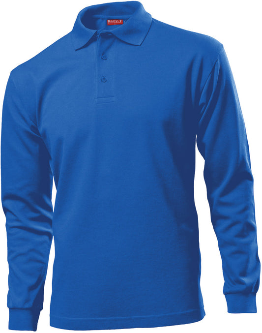 Hanes G110 Long Sleeve Chunky Heavyweight Cotton Beefy Polo Shirt