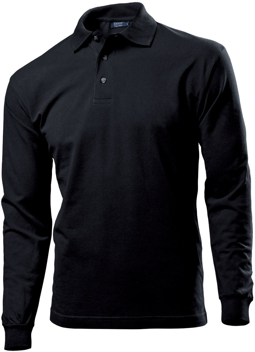 Hanes G136 Cotton Long Sleeve Top Polo Shirt