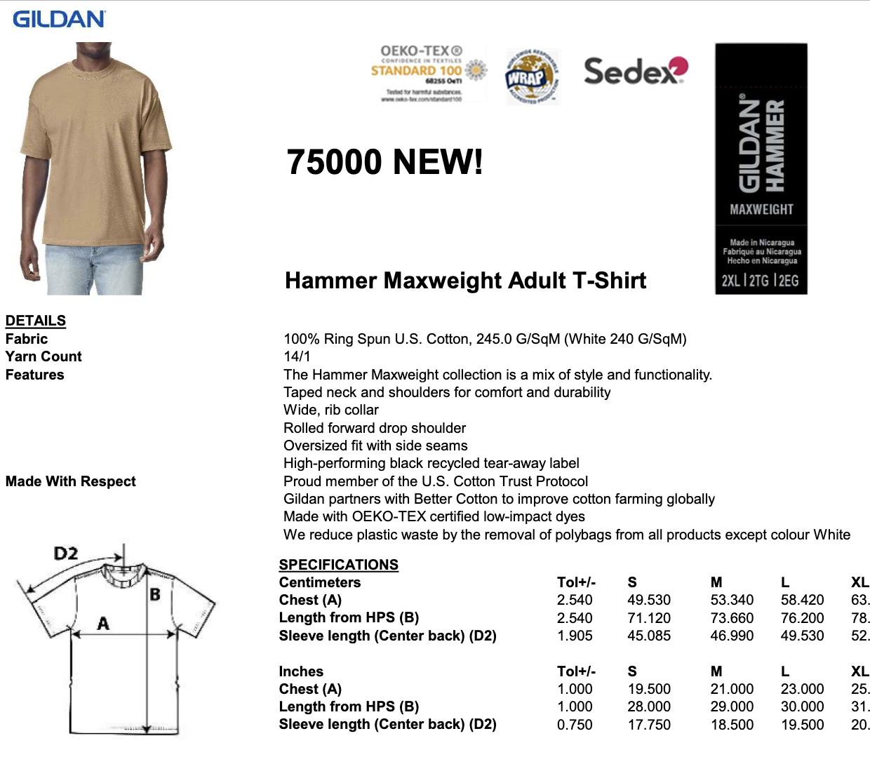 Gildan Hammer Maxweight T-Shirt [240-245gsm] - NEW 2026!