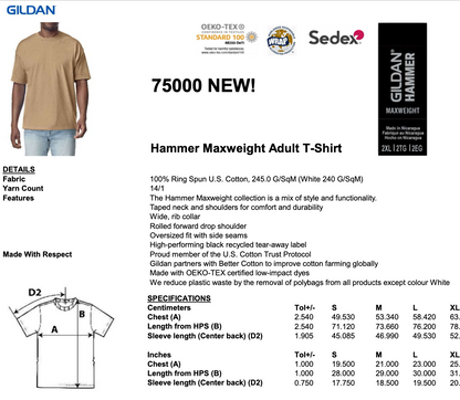 Gildan Hammer Maxweight T-Shirt [240-245gsm] - NEW 2026!
