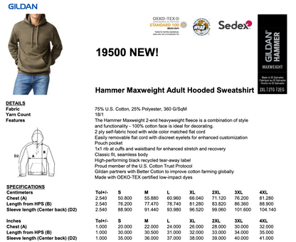 Gildan Hammer Maxweight Hooded Sweatshirt [360gsm]