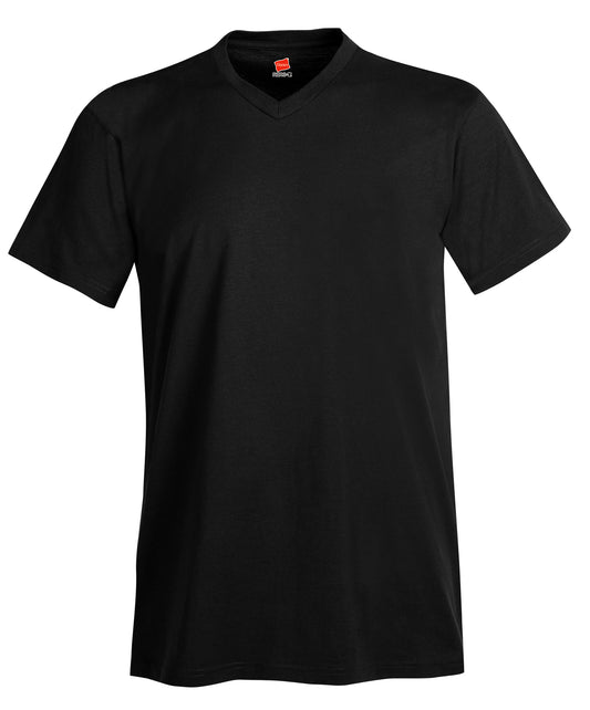 Hanes Nano V-Neck Cotton T-Shirt [Black, Size 3XL]