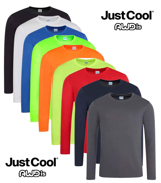 Just Cool Polyester Long Sleeve Breathable Wicking Athletic Sports T-Shirt