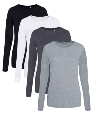 AWDis Ladies Long Sleeve Tri-Blend T-Shirt XS-XL